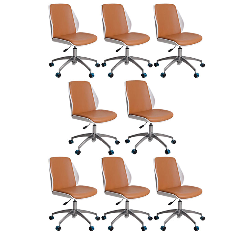 Sedia da ufficio girevole contemporanea sedia posteriore in legno a metà schiena