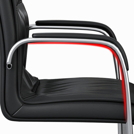 モダンな固定武器室の椅子ブラックレザーマネジメントオフィスチェア