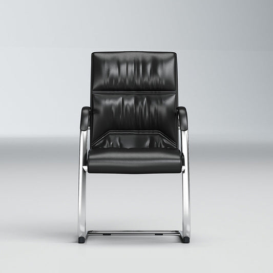 モダンな固定武器室の椅子ブラックレザーマネジメントオフィスチェア