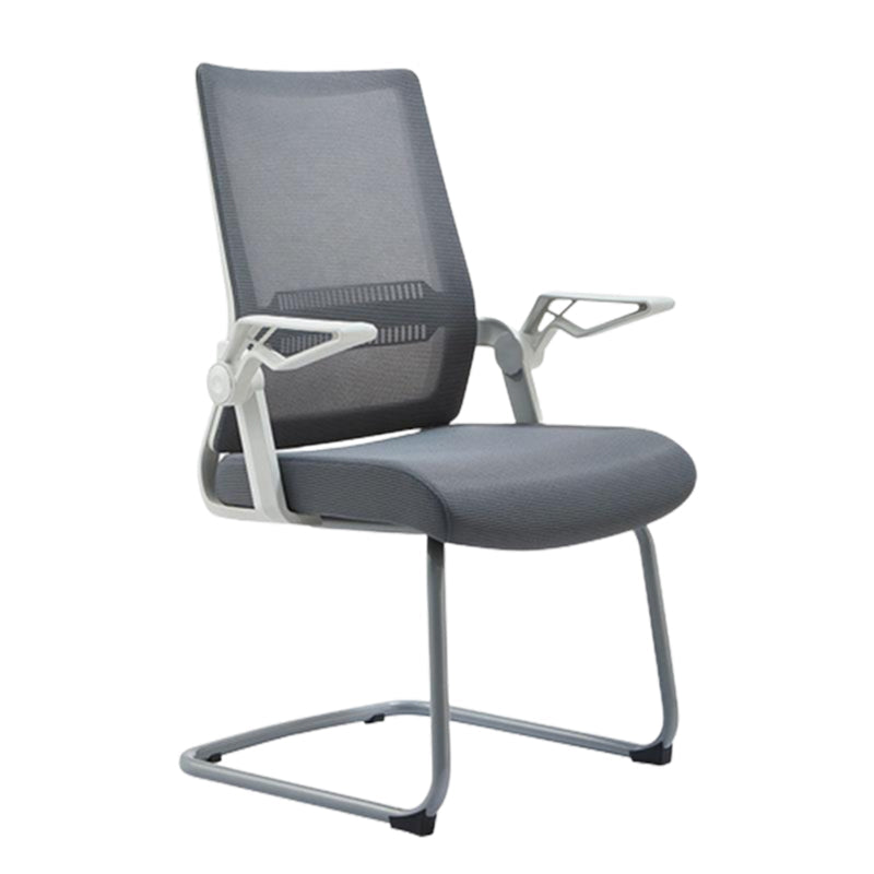 White Frame Office Chair Adjustable Arms Swivel Mesh Office Chair Grey 1 Piece Casters Not Included Clearhalo 'furn' 'furn_office_chair' 'Furniture' 'Office Chairs' 'Office Furniture' 'office_chair' 5782346