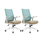 White Frame Office Chair Adjustable Arms Swivel Mesh Office Chair Blue 2 Piece Set Casters Included Clearhalo 'furn' 'furn_office_chair' 'Furniture' 'Office Chairs' 'Office Furniture' 'office_chair' 5782353