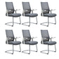 White Frame Office Chair Adjustable Arms Swivel Mesh Office Chair Grey 6 Piece Set Casters Not Included Clearhalo 'furn' 'furn_office_chair' 'Furniture' 'Office Chairs' 'Office Furniture' 'office_chair' 5782362