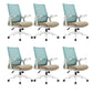 White Frame Office Chair Adjustable Arms Swivel Mesh Office Chair Blue 6 Piece Set Casters Included Clearhalo 'furn' 'furn_office_chair' 'Furniture' 'Office Chairs' 'Office Furniture' 'office_chair' 5782363