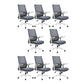 White Frame Office Chair Adjustable Arms Swivel Mesh Office Chair Grey 8 Piece Set Casters Included Clearhalo 'furn' 'furn_office_chair' 'Furniture' 'Office Chairs' 'Office Furniture' 'office_chair' 5782364