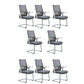 White Frame Office Chair Adjustable Arms Swivel Mesh Office Chair Grey 8 Piece Set Casters Not Included Clearhalo 'furn' 'furn_office_chair' 'Furniture' 'Office Chairs' 'Office Furniture' 'office_chair' 5782365