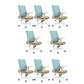 White Frame Office Chair Adjustable Arms Swivel Mesh Office Chair Blue 8 Piece Set Casters Included Clearhalo 'furn' 'furn_office_chair' 'Furniture' 'Office Chairs' 'Office Furniture' 'office_chair' 5782366