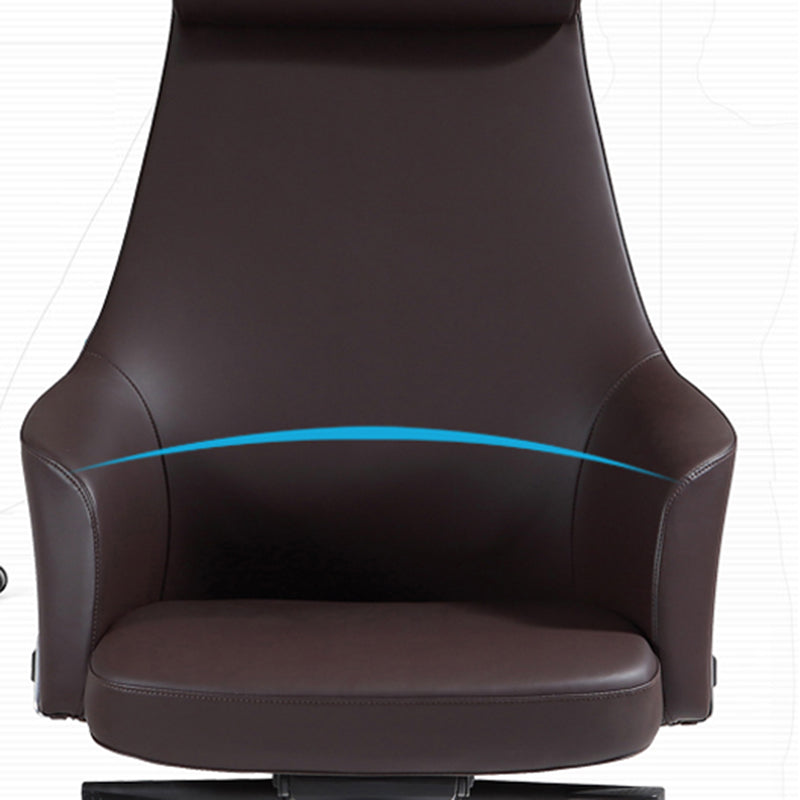 Moderne vaste armen Swivel stoel Chrome frame lederen management stoel