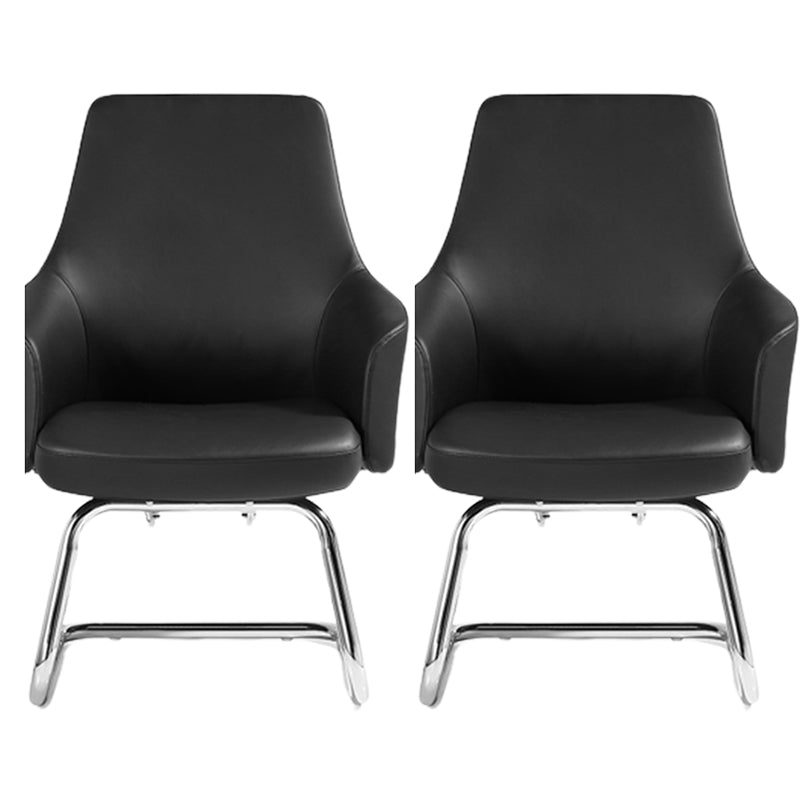 Moderne vaste armen Swivel stoel Chrome frame lederen management stoel