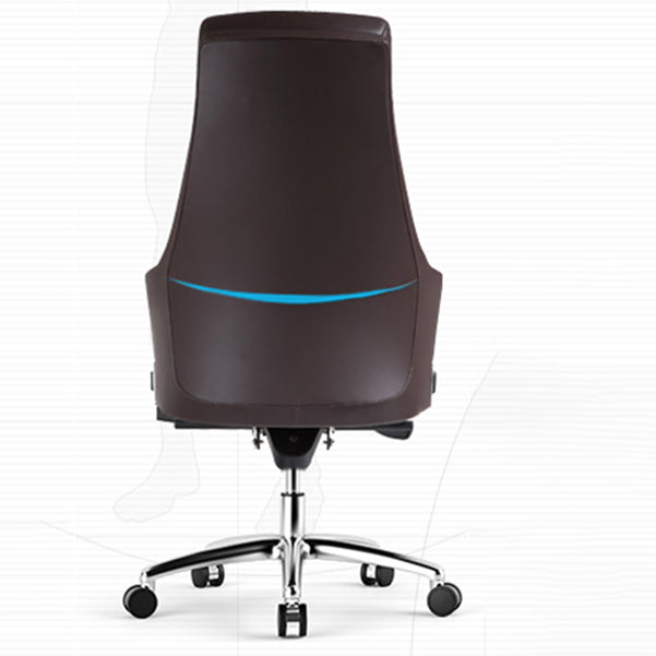 Moderne vaste armen Swivel stoel Chrome frame lederen management stoel