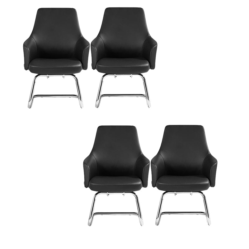 Moderne vaste armen Swivel stoel Chrome frame lederen management stoel