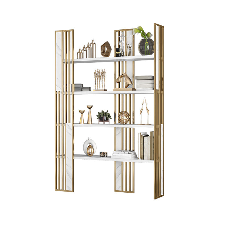 12 "W Open opslag boekenkast goud metalen frame boekenplank met planken