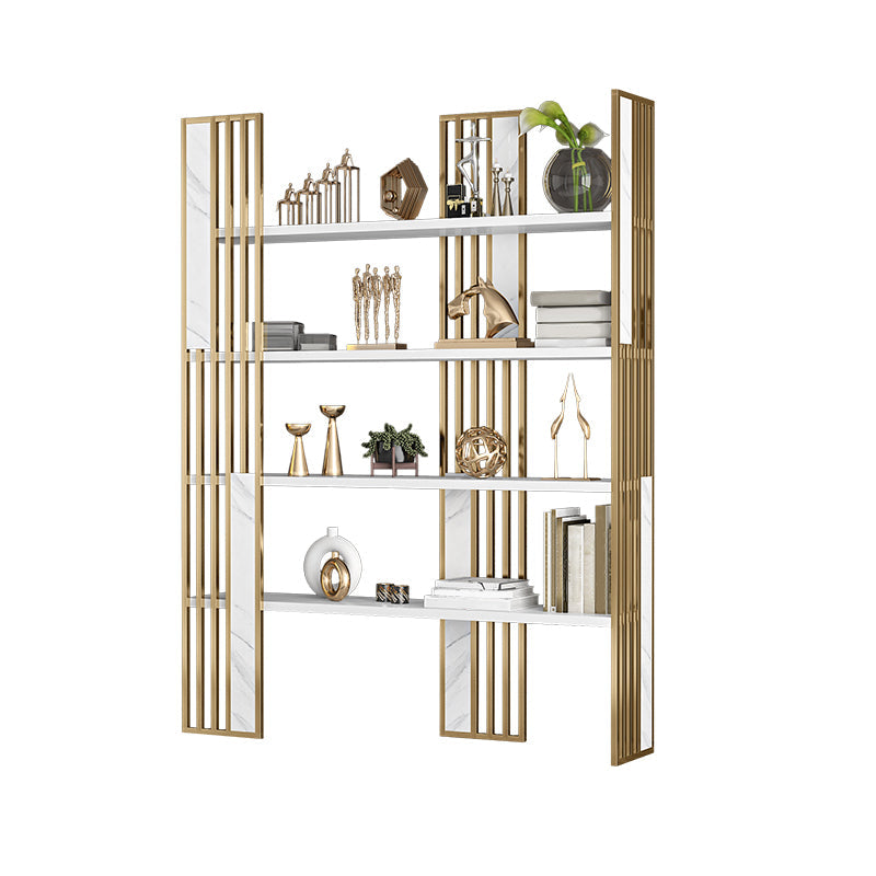 12 "W Open opslag boekenkast goud metalen frame boekenplank met planken