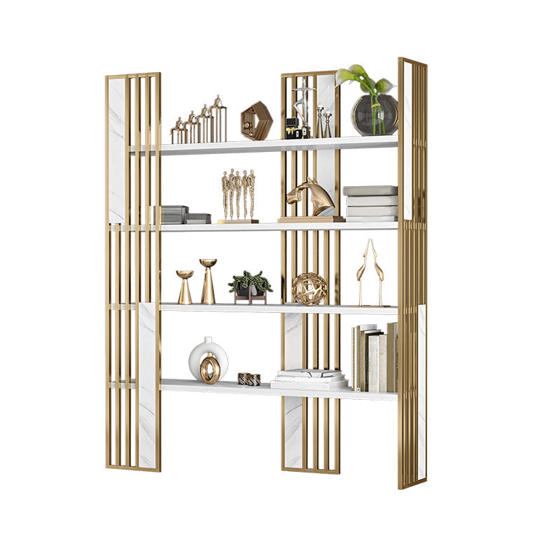 12 "W Open opslag boekenkast goud metalen frame boekenplank met planken