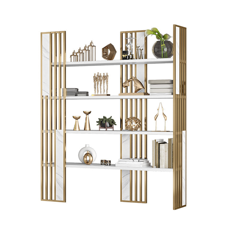 12 "W Open opslag boekenkast goud metalen frame boekenplank met planken