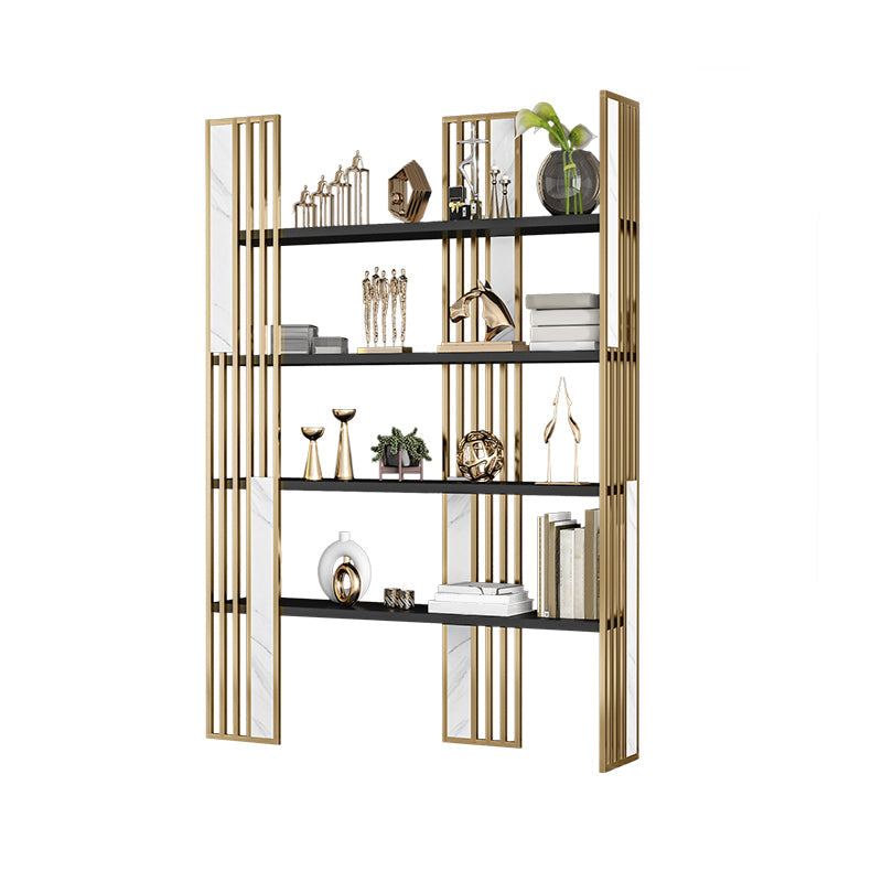 12 "W Open opslag boekenkast goud metalen frame boekenplank met planken