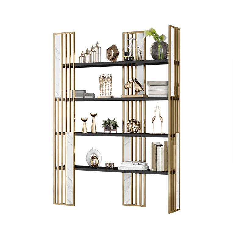 12 "W Open opslag boekenkast goud metalen frame boekenplank met planken