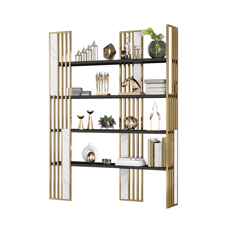 12 "W Open opslag boekenkast goud metalen frame boekenplank met planken