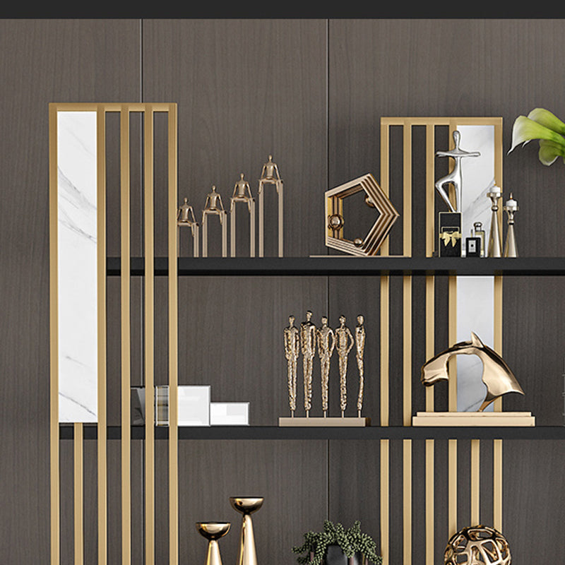 12 "W Open opslag boekenkast goud metalen frame boekenplank met planken