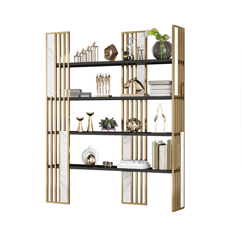 12 "W Open opslag boekenkast goud metalen frame boekenplank met planken