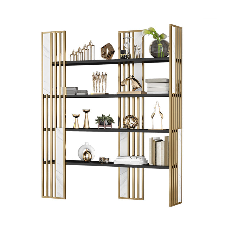 12 "W Open opslag boekenkast goud metalen frame boekenplank met planken