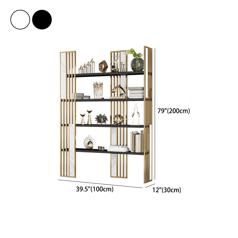 12 "W Open opslag boekenkast goud metalen frame boekenplank met planken