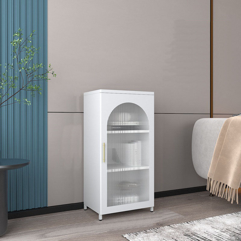 14" W Closed Storage Bookcase Metal Frame Bookshelf with Glass Doors