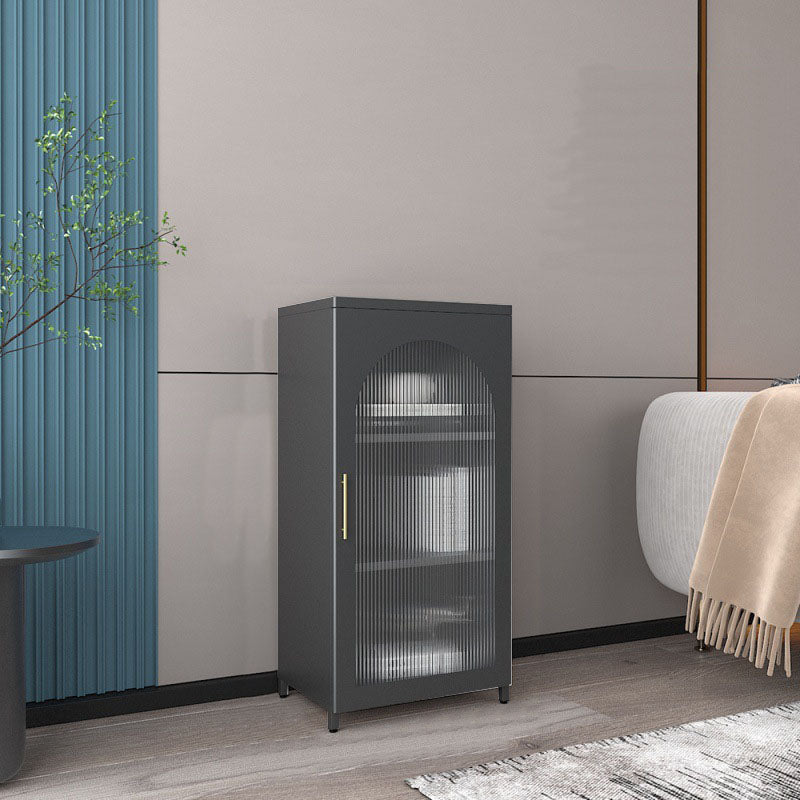 14" W Closed Storage Bookcase Metal Frame Bookshelf with Glass Doors