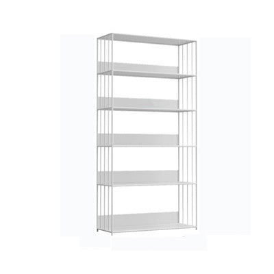 Modern Open Storage Bookcase 12" W Iron Frame Bookshelf with Shelves 31.5"L x 11.8"W x 63"H White Clearhalo 'Bookcases' 'furn' 'furn_bookcases' 'Furniture' 'Office Furniture' 5782597