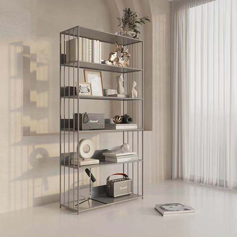 Modern Open Storage Bookcase 12" W Iron Frame Bookshelf with Shelves Clearhalo 'Bookcases' 'furn' 'furn_bookcases' 'Furniture' 'Office Furniture' 5782602