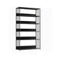Modern Open Storage Bookcase 12" W Iron Frame Bookshelf with Shelves 39.4"L x 11.8"W x 63"H Black Clearhalo 'Bookcases' 'furn' 'furn_bookcases' 'Furniture' 'Office Furniture' 5782611