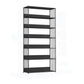 Modern Open Storage Bookcase 12" W Iron Frame Bookshelf with Shelves 39.4"L x 11.8"W x 74.8"H Black Clearhalo 'Bookcases' 'furn' 'furn_bookcases' 'Furniture' 'Office Furniture' 5782614