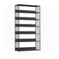 Modern Open Storage Bookcase 12" W Iron Frame Bookshelf with Shelves 47.2"L x 11.8"W x 74.8"H Black Clearhalo 'Bookcases' 'furn' 'furn_bookcases' 'Furniture' 'Office Furniture' 5782615