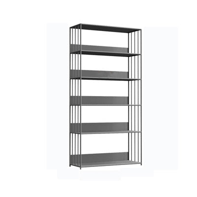 Modern Open Storage Bookcase 12" W Iron Frame Bookshelf with Shelves 31.5"L x 11.8"W x 63"H Grey Clearhalo 'Bookcases' 'furn' 'furn_bookcases' 'Furniture' 'Office Furniture' 5782616