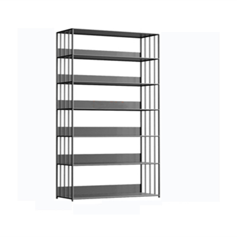 Modern Open Storage Bookcase 12" W Iron Frame Bookshelf with Shelves Grey Clearhalo 'Bookcases' 'furn' 'furn_bookcases' 'Furniture' 'Office Furniture' 5782618