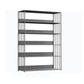 Modern Open Storage Bookcase 12" W Iron Frame Bookshelf with Shelves 47.2"L x 11.8"W x 74.8"H Grey Clearhalo 'Bookcases' 'furn' 'furn_bookcases' 'Furniture' 'Office Furniture' 5782620
