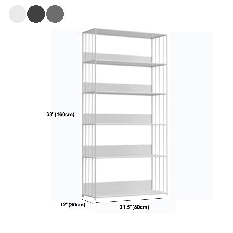 Modern Open Storage Bookcase 12" W Iron Frame Bookshelf with Shelves Clearhalo 'Bookcases' 'furn' 'furn_bookcases' 'Furniture' 'Office Furniture' 5782621