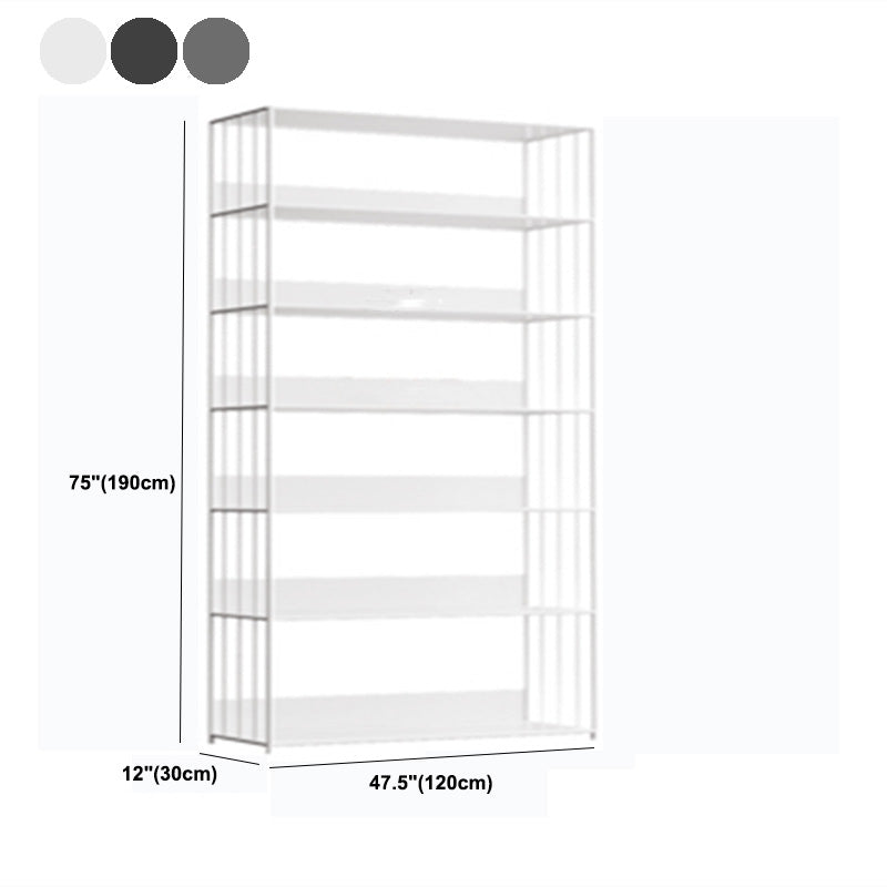 Modern Open Storage Bookcase 12" W Iron Frame Bookshelf with Shelves Clearhalo 'Bookcases' 'furn' 'furn_bookcases' 'Furniture' 'Office Furniture' 5782624