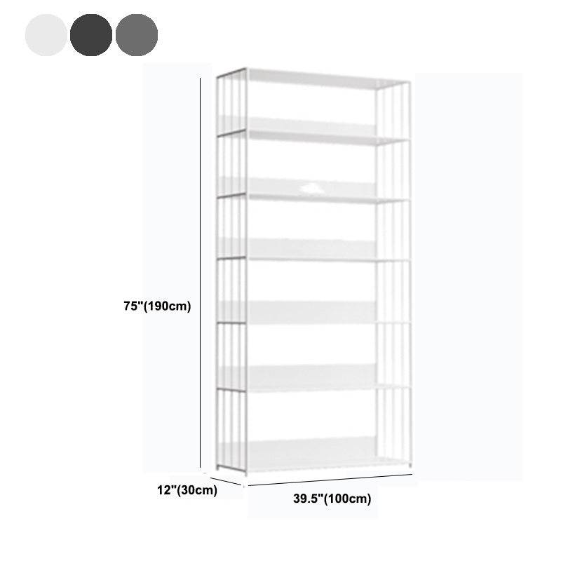 Modern Open Storage Bookcase 12" W Iron Frame Bookshelf with Shelves Clearhalo 'Bookcases' 'furn' 'furn_bookcases' 'Furniture' 'Office Furniture' 5782625