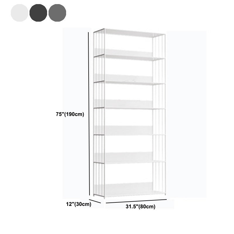 Modern Open Storage Bookcase 12" W Iron Frame Bookshelf with Shelves Clearhalo 'Bookcases' 'furn' 'furn_bookcases' 'Furniture' 'Office Furniture' 5782626