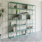 9.8" W Modern Open Storage Bookcase Metal Bookshelf with Shelves