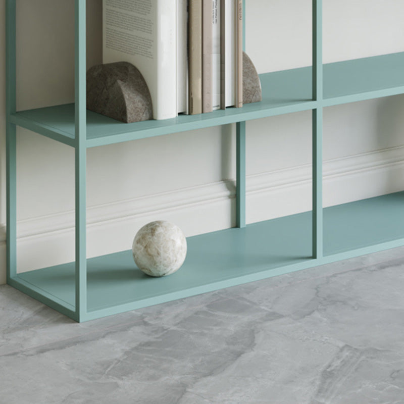 9.8" W Modern Open Storage Bookcase Metal Bookshelf with Shelves