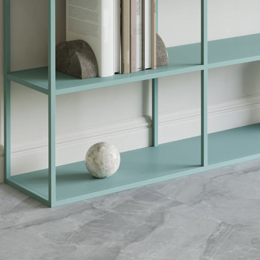 9.8" W Modern Open Storage Bookcase Metal Bookshelf with Shelves