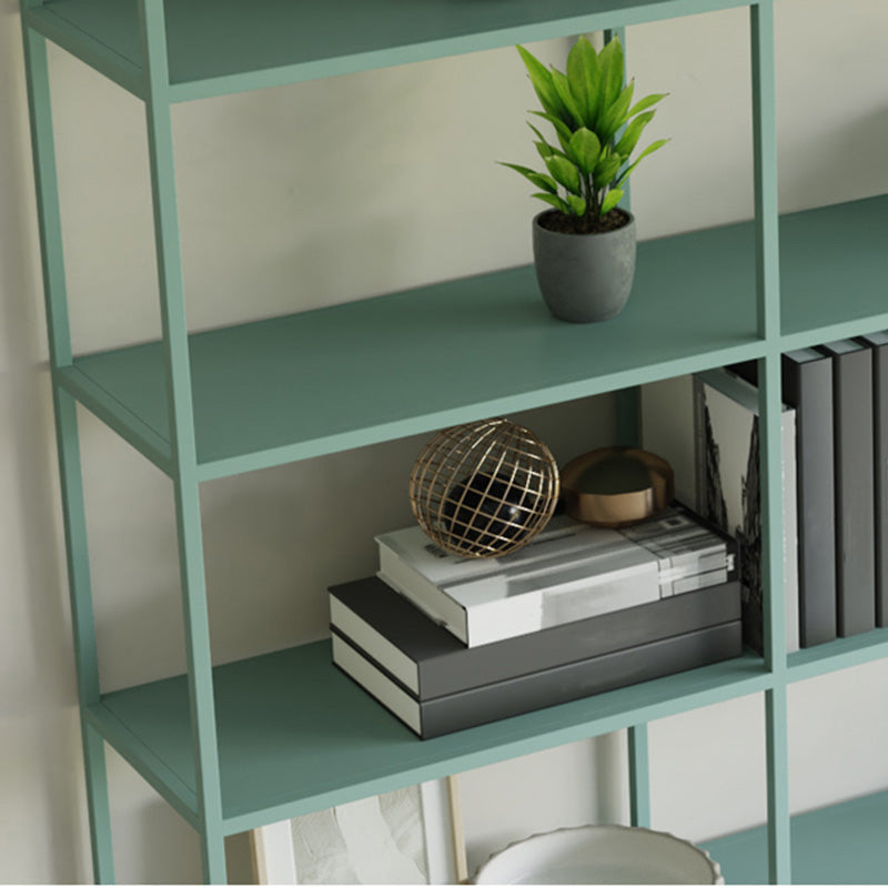 9.8" W Modern Open Storage Bookcase Metal Bookshelf with Shelves