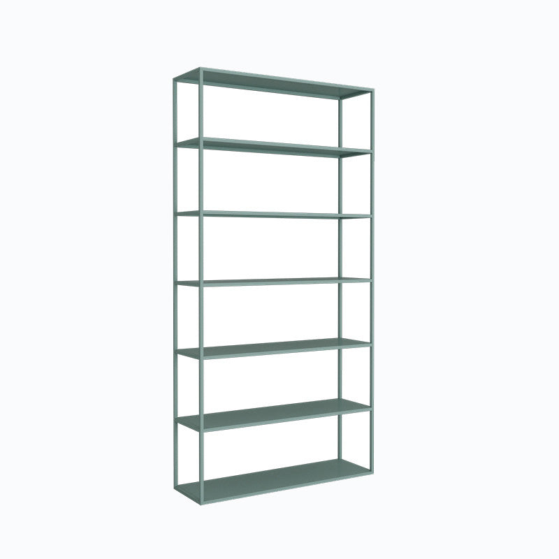 9.8" W Modern Open Storage Bookcase Metal Bookshelf with Shelves