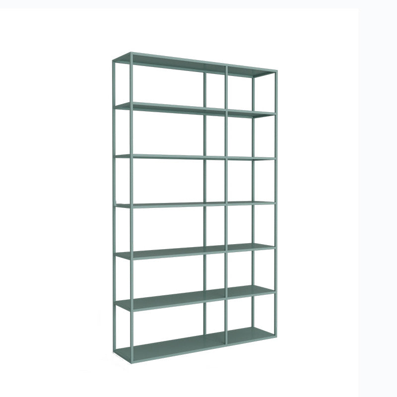 9.8" W Modern Open Storage Bookcase Metal Bookshelf with Shelves