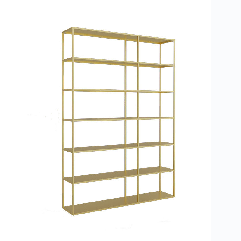 9.8" W Modern Open Storage Bookcase Metal Bookshelf with Shelves