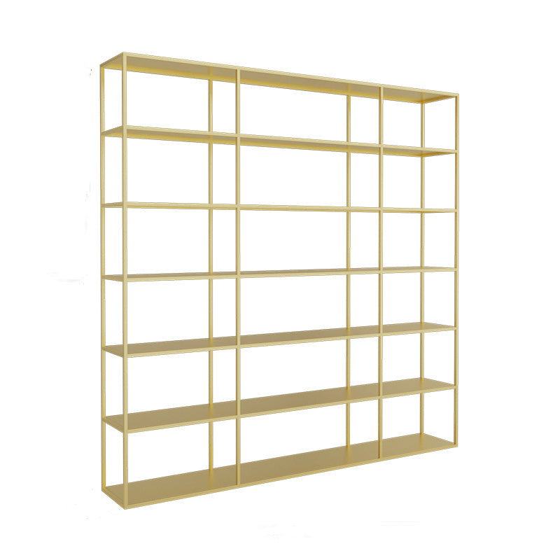 9.8" W Modern Open Storage Bookcase Metal Bookshelf with Shelves