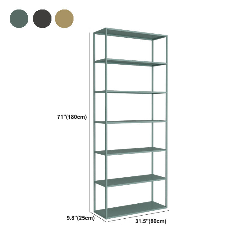 9.8" W Modern Open Storage Bookcase Metal Bookshelf with Shelves