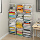 Contemporary Geometric Book Shelf 8.66" Wide Metal Shelf Bookcase 37"L x 8.7"W x 49.2"H White Clearhalo 'Bookcases' 'furn' 'furn_bookcases' 'Furniture' 'Office Furniture' 5782725