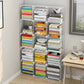 Contemporary Geometric Book Shelf 8.66" Wide Metal Shelf Bookcase 37"L x 8.7"W x 61.4"H White Clearhalo 'Bookcases' 'furn' 'furn_bookcases' 'Furniture' 'Office Furniture' 5782726